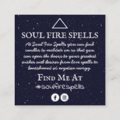 Moon Spell Instruction Vierkante Visitekaartje (Achterkant)