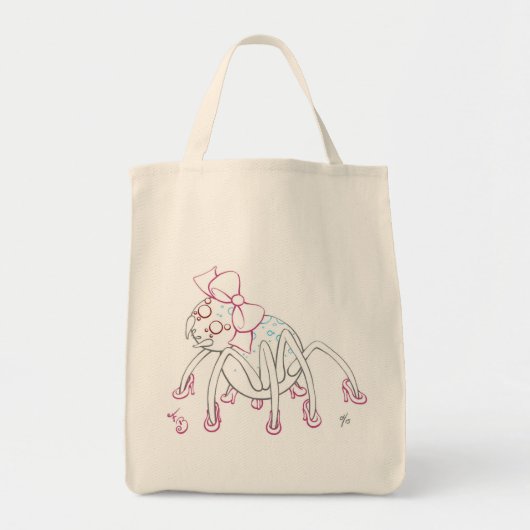 Moon Spider met een roze boog en hakken Tote Bag (Voorkant)