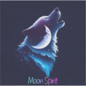 Moon Spirit - Wolf Design Sticker (Voorkant)