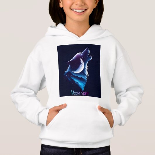 Moon Spirit - Wolf & Dream Catcher design hoody (Voorkant)