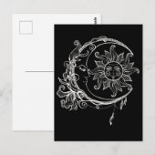 Moon Spiritueel Crescent Sun Astronomie Stars Briefkaart (Voorkant / Achterkant)