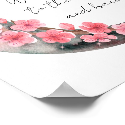 Moon Spring Flower Baby Girl Nursery Poster (Hoek)