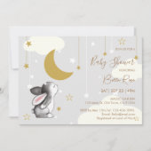 Moon Star Cloud Bunny Baby shower Uitnodiging (Voorkant)