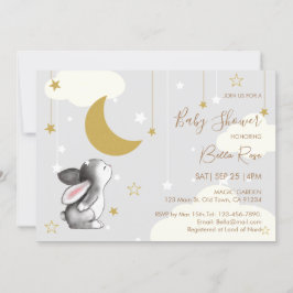 Moon Star Cloud Bunny Baby shower Uitnodiging