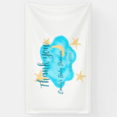 Moon star clouds waterverf baby shower naam toevoe spandoek (Verticaal)