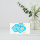 Moon star clouds waterverf baby shower naam toevoe visitekaartje (Staand voorkant)