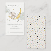 Moon Star Elephant Bunny Diaper Raffle Baby shower Informatiekaartje (Voorkant / Achterkant)
