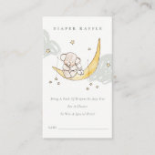 Moon Star Elephant Bunny Diaper Raffle Baby shower Informatiekaartje (Voorkant)