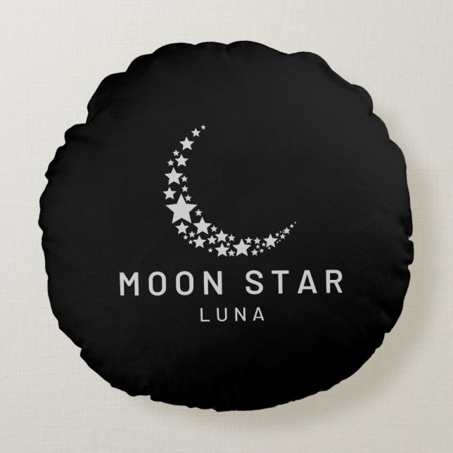 Moon Star Luna Rond Kussen (Voorkant)