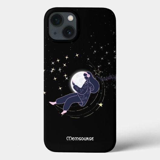 Moon Star Muziek Droom Meisje Landschap Modern Case-Mate iPhone Case (Achterkant)