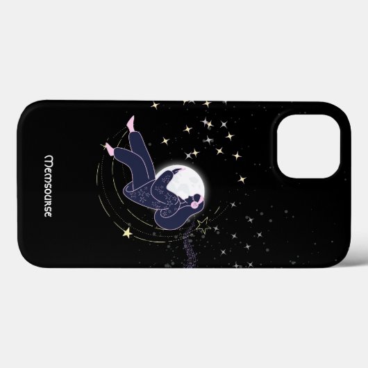 Moon Star Muziek Droom Meisje Landschap Modern Case-Mate iPhone Case (Achterkant (horizontaal))