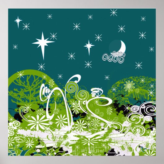 Moon Star Splat Poster (Voorkant)