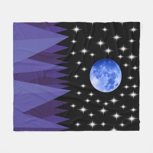 Moon Starlight Fleece Blanket Deken (Voorkant (Horizontaal))