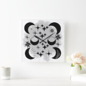 MOON & STARS Acrylwandklok Vierkante Klok (Huis)