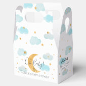 Moon & Stars Baby shower blauw wolken Bedankdoosjes (Geopend)