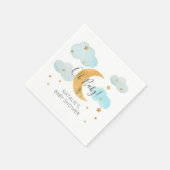 Moon & Stars Baby shower Blue Clouds Napkins Servet (Hoek)