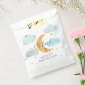 Moon & Stars Baby Shower Blue Clouds paper bag Bedankzakje (Gezegeld)