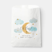 Moon & Stars Baby Shower Blue Clouds paper bag Bedankzakje (Voorkant)