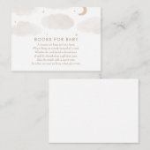 Moon Stars Baby shower Books for Baby request Encl Informatiekaartje (Voorkant / Achterkant)