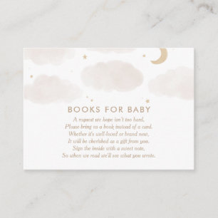 Moon Stars Baby shower Books for Baby request Encl Informatiekaartje