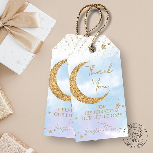 Moon & Stars Baby shower Dank u Cadeau Label Cadeaulabel