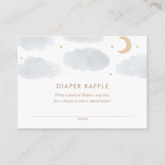 Moon Stars Baby shower Diaper Raffle Ticket Informatiekaartje (Voorkant)