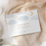 Moon Stars Baby shower Diaper Raffle Ticket Informatiekaartje<br><div class="desc">Moedig uw gasten van het baby shower aan om een pak luiers voor uw kleine met dit Luidere Raffle kaartenbroodje mee te nemen,  met waterverf wolken,  maan,  en sterren.</div>