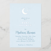 Moon & Stars Baby shower Folie uitnodiging (Voorkant)
