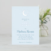 Moon & Stars Baby shower Folie uitnodiging (Staand Voorkant)
