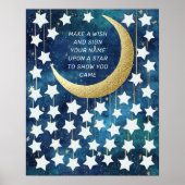 Moon & Stars Baby shower Guest Book Alternative Poster (Voorkant)