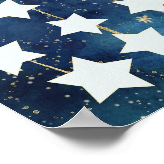 Moon & Stars Baby shower Guest Book Alternative Poster (Hoek)