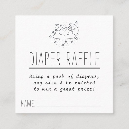 Moon & Stars Baby shower Luier Raffle Tickets (Voorkant)