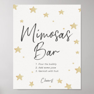 Moon Stars Baby shower Mimosa Bar Sign Poster