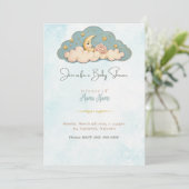 Moon & Stars Baby shower Uitnodiging (Staand voorkant)