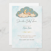 Moon & Stars Baby shower Uitnodiging (Voorkant / Achterkant)