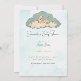 Moon & Stars Baby shower Uitnodiging