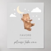 Moon Stars Beer Baby shower Favors Sign Poster (Voorkant)