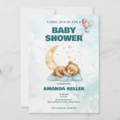 Moon & Stars Beer Baby shower Uitnodiging (Voorkant)