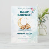 Moon & Stars Beer Baby shower Uitnodiging (Staand voorkant)