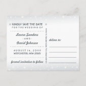 Moon & Stars Blauwgroen Gold & White Save Date Bri Aankondigingskaart (Achterkant)