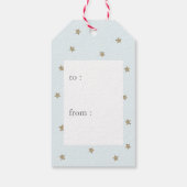 Moon & Stars Blue Baby shower Bedankt GIft Label Cadeaulabel (Achterkant)