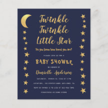 Moon Stars Blue Gold Budget Baby shower