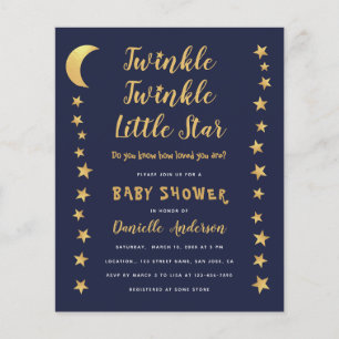 Moon Stars Blue Gold Budget Baby shower