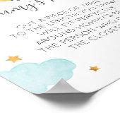 Moon & Stars blue Hoe groot is mama's Belly? Poster (Hoek)