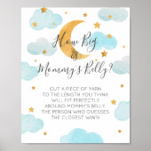 Moon & Stars blue Hoe groot is mama's Belly? Poster (Voorkant)