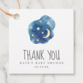 Moon & Stars Boy Baby shower Dank u wel voor de ta Bedankjes Labels (Voorkant)