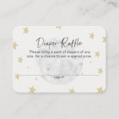 Moon Stars Boy Blue Diaper Baby shower Card Visitekaartje (Voorkant)
