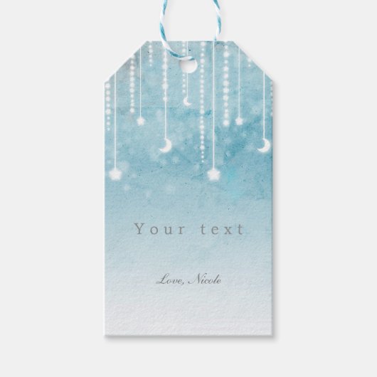 Moon & Stars Celestial Baby shower Cadeau Label Cadeaulabel (Voorkant)