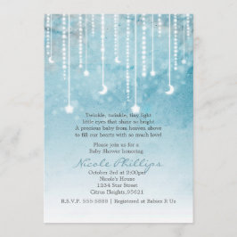 Moon & Stars Celestial Baby shower Invitation Kaart