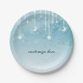 Moon & Stars Celestial Baby shower Party Papieren Bordje